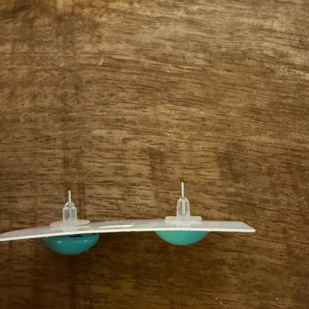 Turquoise Boho Stud Earrings - Picture 3 of 3